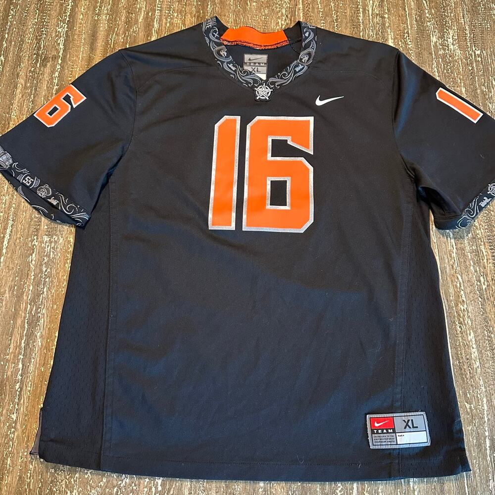 Oklahoma State University Cowboys OSU Alternate Football Jersey Black Youth XL